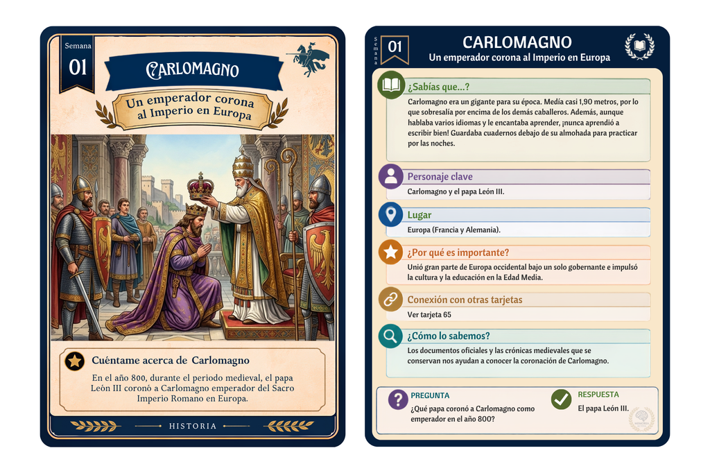 Flash cards de historia para imprimir en Español