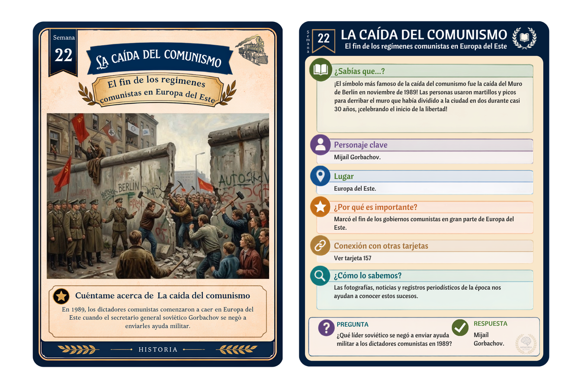 Flash cards de historia para imprimir en Español